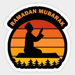 Ramadan Mubarak Ramadan Kareem Man Pray Dawn Dusk Gift Sticker